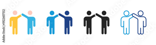 Team Support icon set multiple style collection