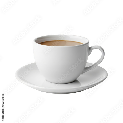 Wallpaper Mural White ceramic coffee cup on saucer isolated on transparent background Torontodigital.ca