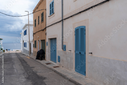 Traditional stone houses on a quiet street