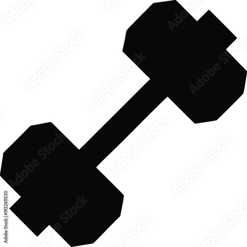 dumbbell silhouette vector illustration on transparent background