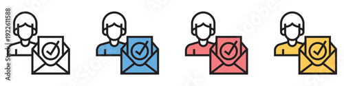 People icons with verified email checkmarks in various colors