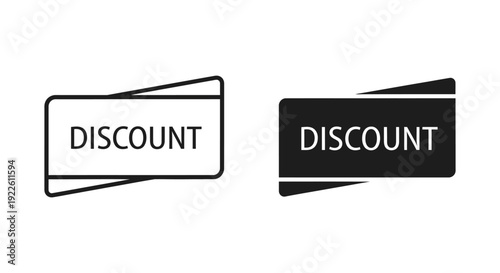 Minimalist black and white discount label set for retail promotions and e-commerce marketing campaigns