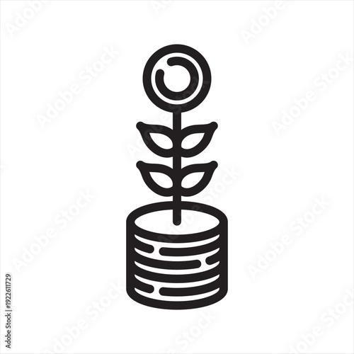 Yield Farming virtual economy simple line icon