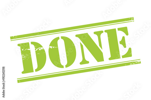 Green grunge style done stamp. Achievement stamp illustration