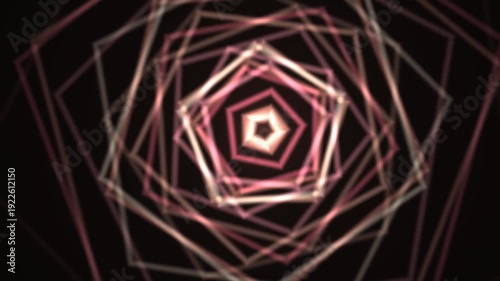Abstract motion background with geometric shapes creates a mesmerizing visual effect.