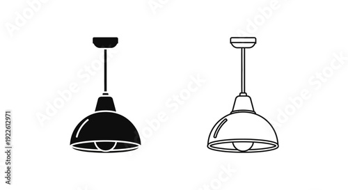 Modern pendant light fixtures for interior design and home decor lighting solutions Vector