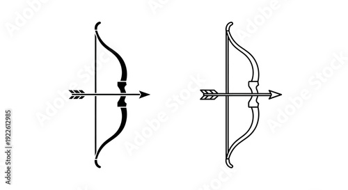 Archery bow and arrow design elements for creative projects and illustrations Vector
