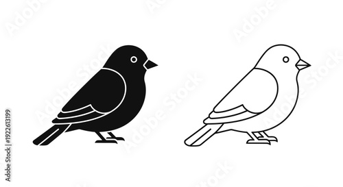 Wallpaper Mural Black and white bird illustration, minimalist design, vector art, simple bird drawing Vector Torontodigital.ca