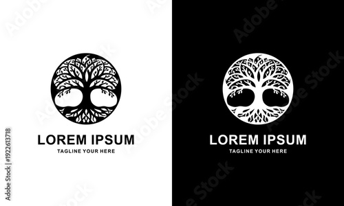 vector black tree of live icon on white background