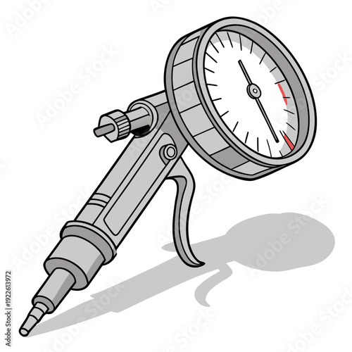 Pressure Gauge Meter Vector Illustration - Measurement Tool