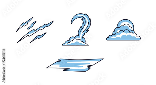 Cirrus Cloud Line clean modern tone vector