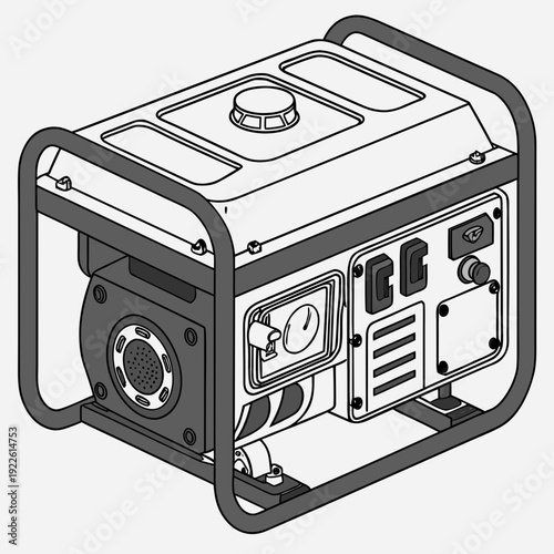 Portable Generator Vector Illustration for Power Supply