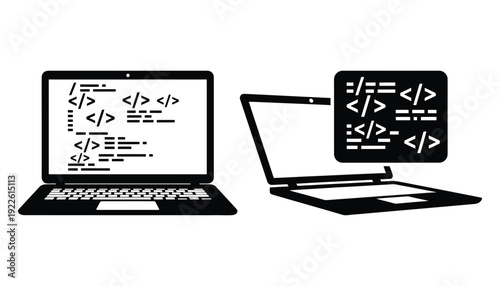 Legacy system update icons: modernization and migration vector set