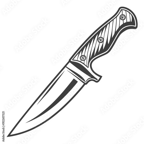 Sharp Hunting Knife Vector Illustration for Outdoor Adventure & Survival