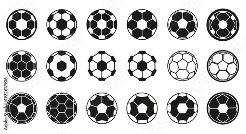 Collection of Minimalist Soccer Ball Icons and Logos