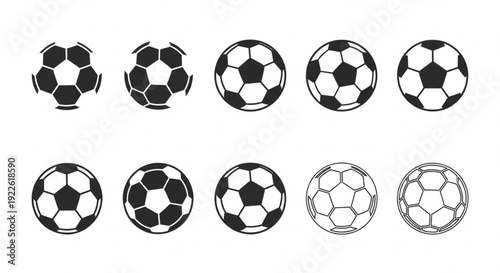 Collection of 10 Minimalist Soccer Ball Icons