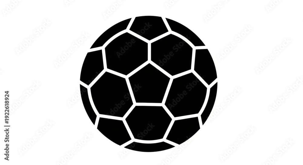 Fototapeta premium Minimalist Black and White Soccer Ball Icon