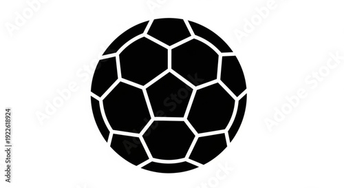 Minimalist Black and White Soccer Ball Icon