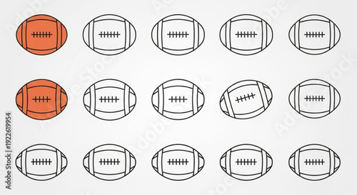 American Football Icon Set Collection