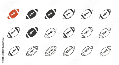Collection of Minimalist American Football Icons