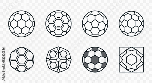 Collection of Minimalist Soccer Ball and Geometric Football Icons