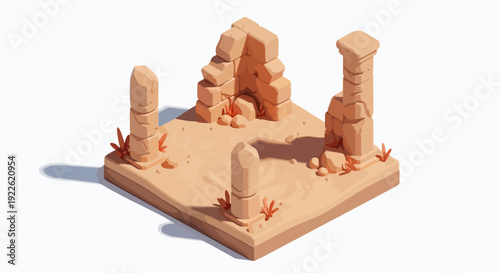 Sandcastle Sculpture with Towers and Details.