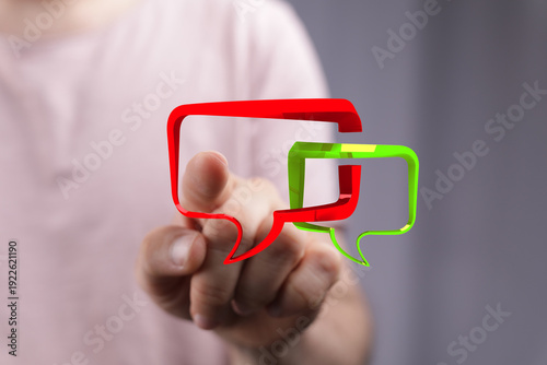 Person touching digital spe...