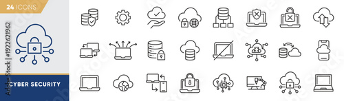Cyber Security & Data Protection Line Icons Collection
