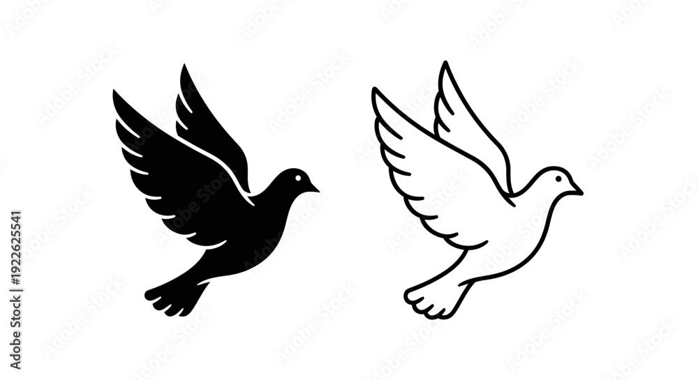Fototapeta premium Black and white bird vector illustration for design and branding Vector