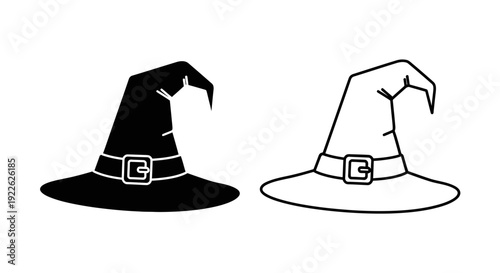 Halloween witches hat icon illustration vector design Vector