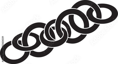 Black chain link illustration on white background graphic design