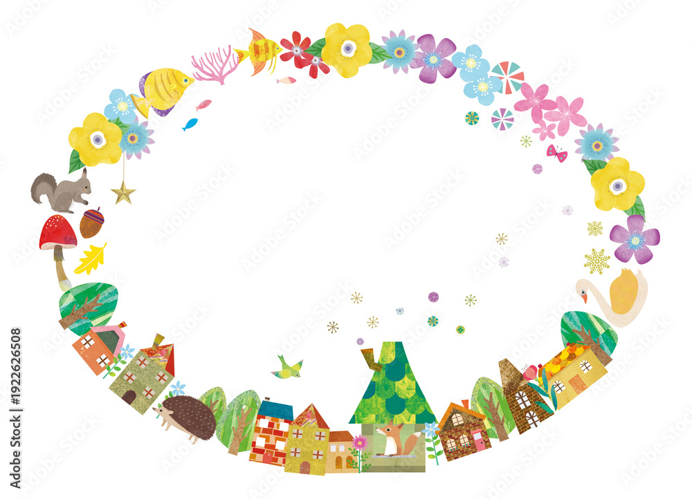 Obraz premium 四季のイラスト