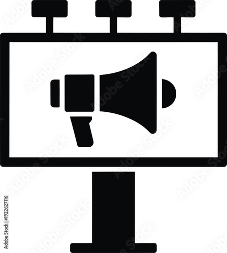 Advertising Billboard Icon – Marketing Promotion Announcement Symbol