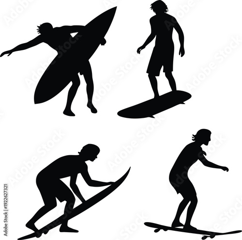 silhouette of a surfer