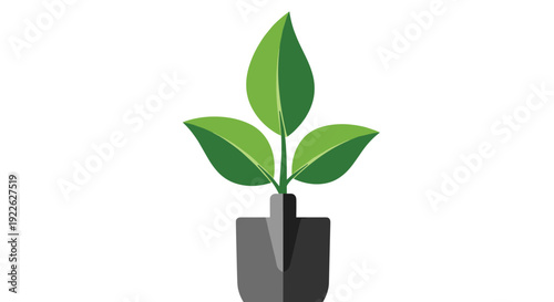 Green plant sprout growing directly from the top of a shovel blade symbolizing gardening and environmental restoration projects.