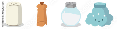 Salt Shaker Flat Vector Illustration on Transparent Background