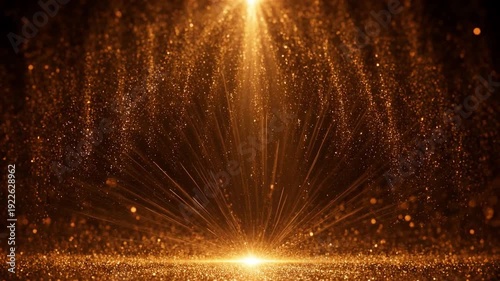 Golden particles shine in the background of the Oscars