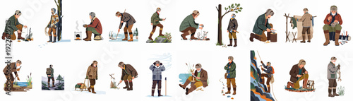 Men's Wilderness Survival and Outdoor Adventures: Bushcraft, Hunting, Fishing, Camping, and Traditional Skills in Rustic Settings.