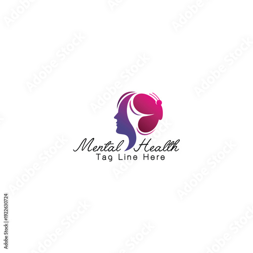 beauty girls and butterfly logo design. mental health logo concept or psychology logo