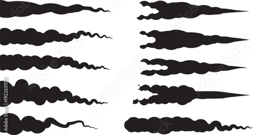 Collection of various black ink splatter and smear textures