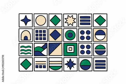 abstract geometric patterns grid - modern design elements