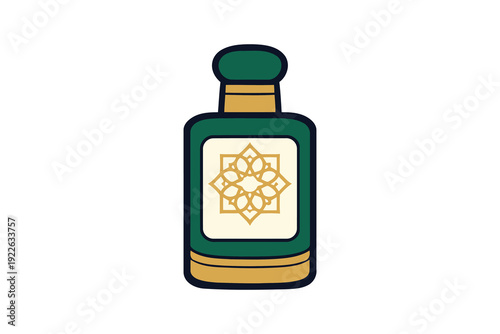 decorative perfume bottle with geometric islamic design