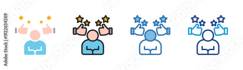 Positive Review icon set multiple style collection