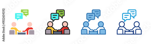 Discussion icon set multiple style collection