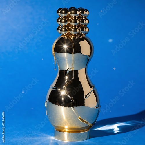 oil lamp on blue background