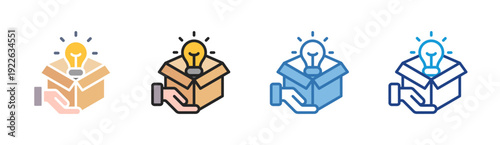 Imagination icon set multiple style collection