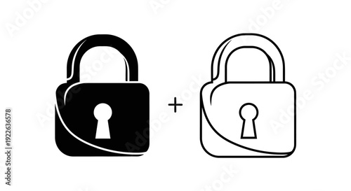 Combining two padlocks for enhanced security and protection concept Vector