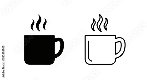 Hot coffee cup icon design elements Vector