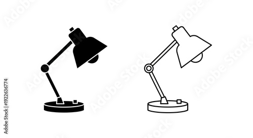 Desk lamp, table lamp, modern lamp, office lamp, reading lamp, home office lamp, Vector