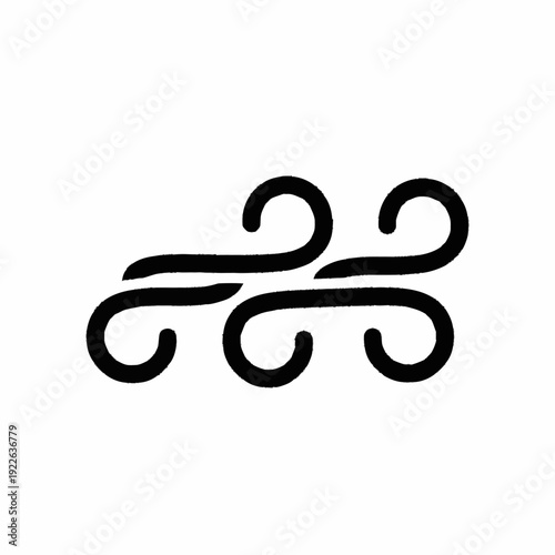 Stylized wind icon representing air movement and breeze.